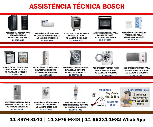 Assistência técnica eletrodomésticos Bosch